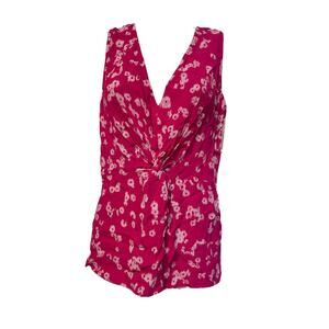 Chelsea28 Floral Twist Front Sleeveless Top Pink Women's Size S